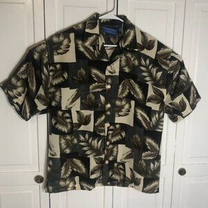 Vintage Concepts Mens Button Down Shirt Medium Leafs Greens Tropical Hawaiian
